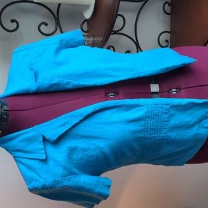 Vintage Sag Harbor Turquoise Short Sleeve Jacket (6P)